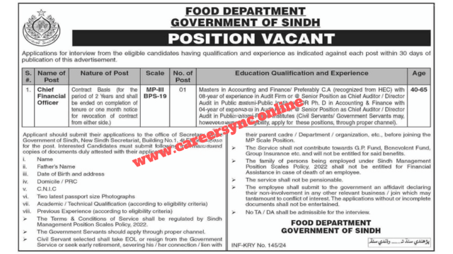 Food Department Jobs in Sindh 2024 Apply Online Today