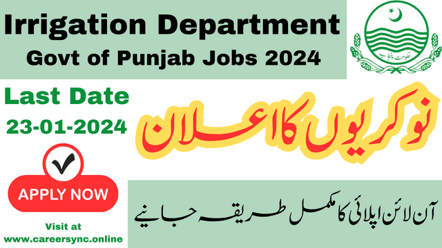 Irrigation Department Punjab Jobs 2024 Apply Now