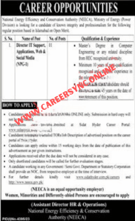 Ministry of Energy Power Division NEECA Jobs in 2024 Apply Online Now