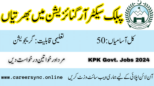 Public Sector Project KPK Jobs 2024 Apply Online Now
