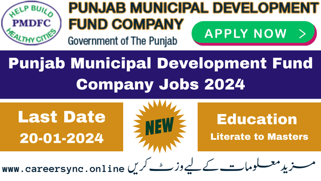 Punjab Municipal Development Fund Company Jobs 2024 Apply Online