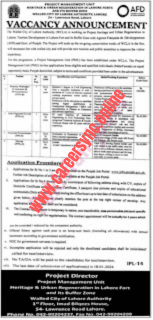 Walled City of Lahore Authority WCLA Jobs 2024 Apply Online