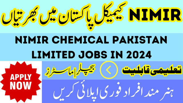 NIMIR Chemical Pakistan Limited Jobs in 2024 Apply Online Now