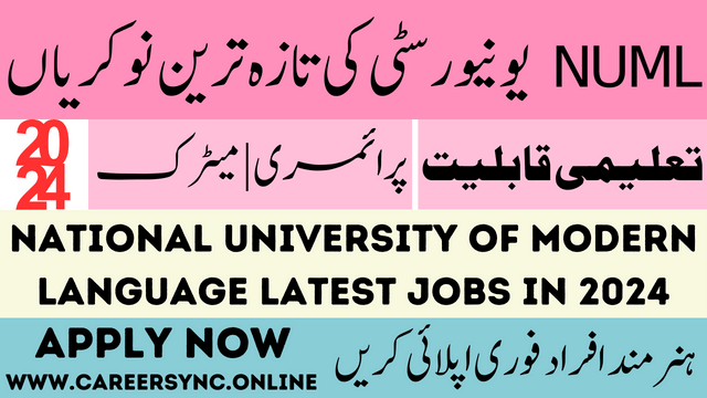 National University of Modern Language Latest Jobs in 2024 Apply Online Now