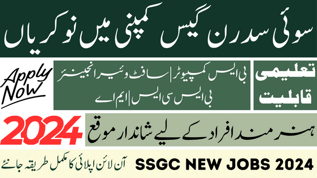 New Jobs in Sui Southern Gas Company Limited 2024 Apply Now Today