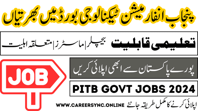 Punjab Information Technology Board New PITB Jobs 2024 Apply Online Now