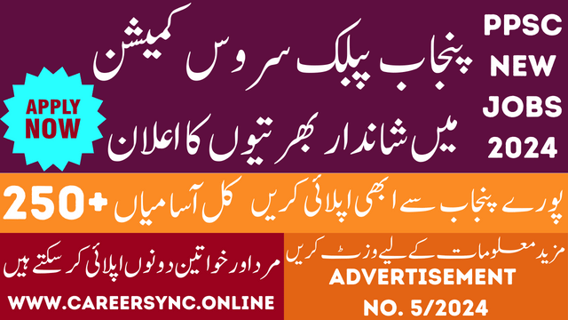 Various Jobs Announced in PPSC in 2024 Apply Online Today