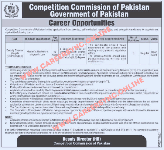 Competition Commission of Pakistan New CCP Jobs in 2024 Apply Online Today