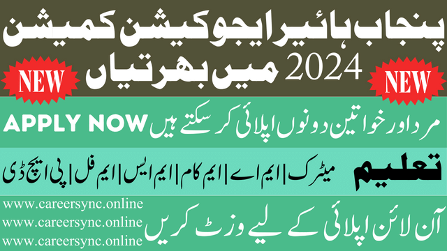 Punjab Higher Education Commission Latest Jobs in 2024 Apply Online Today